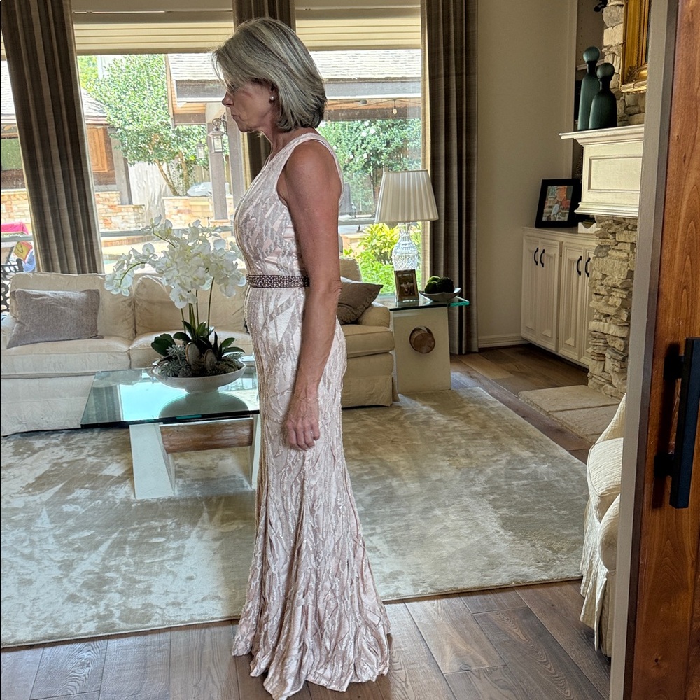 Jay Godfrey Blush Gown with Beaded Waist